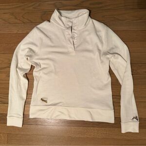 Tracksmith Downeaster Quarter Snap Cream Women's Sweater